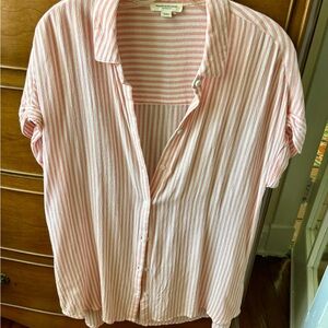 Beachlunchlounge Pink and White Striped Shirt